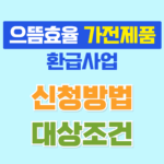 으뜸효율 가전제품 환급 신청방법 대상 조건