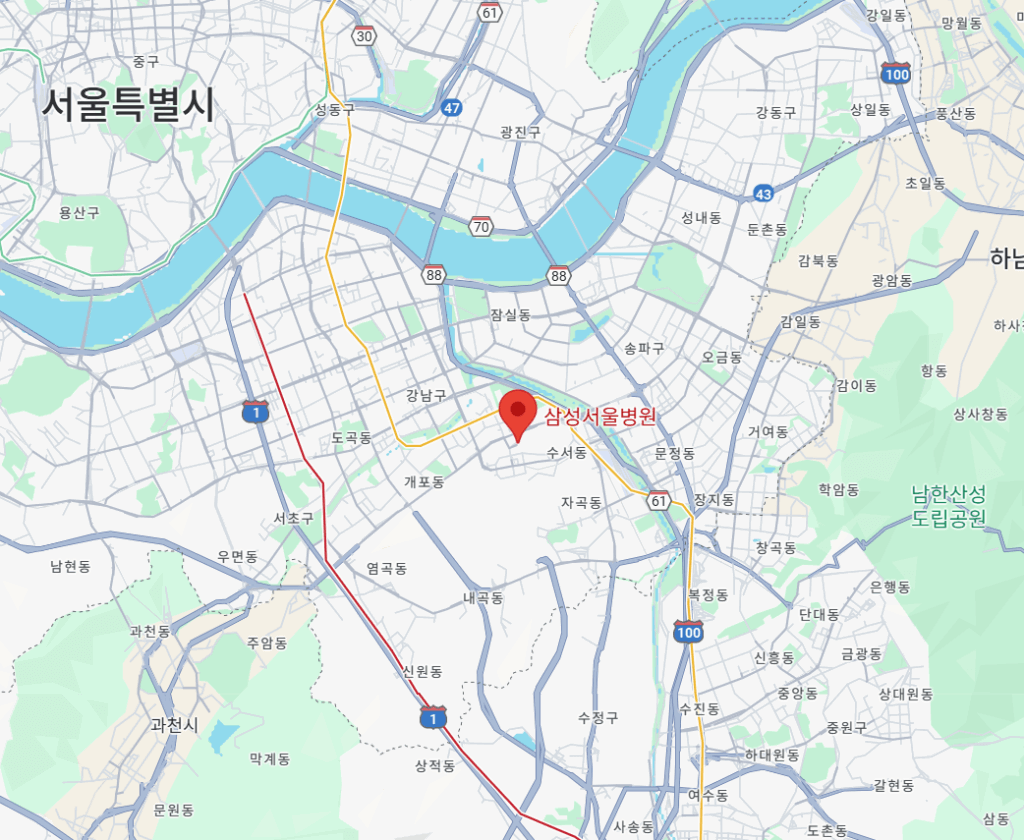 삼성서울병원 지도 위치
